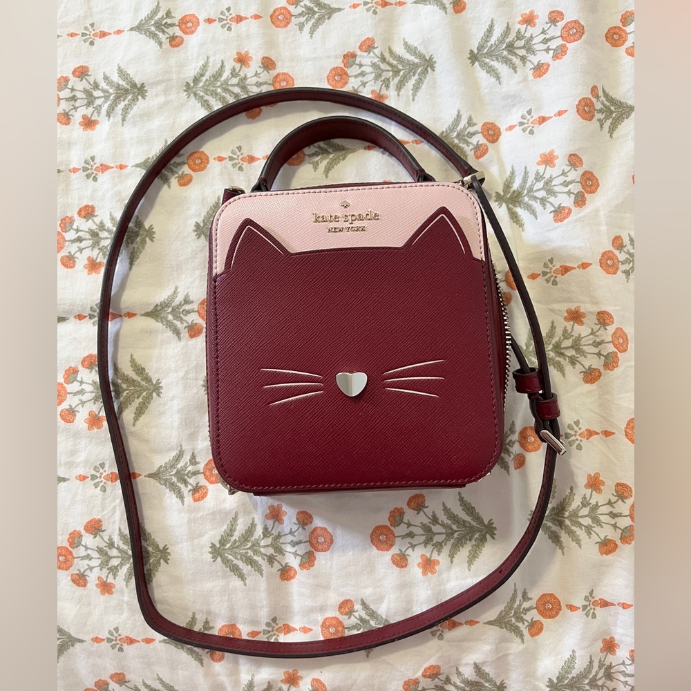 Kate Spade Red Cat Crossbody Purse  - never used